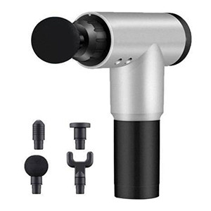 Massage Gun, Handheld Body Massager, Deep Muscle Fascial Massager is a Portable and Rechargeable Vibration Device for Relieve Muscle and Tissue Pain, Super Quiet, 6 Speed Cordless and 4 Heads