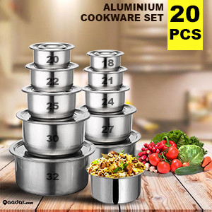 20 Pieces Aluminium Pots.- ALP20