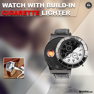 Electronic Cigarette Lighter Watch USB Charging Windproof Quartz Wrist Watch. WCGRT
