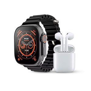 T55 Ultra Max Smart Watch With Earpods