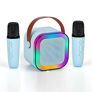K12 LED Mini Karaoke Speaker With 2 Microphone