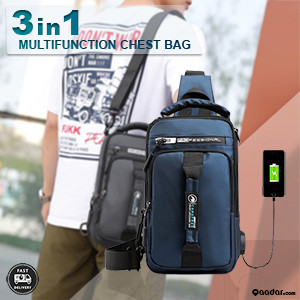 3 in 1 Multifunctional Youth Chest Bag, Cross Backpack and One Shoulder, Waterproof for Travel, Rides and Work.  MULTYBG