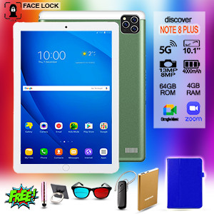 Discover Note 8 Plus, 5G LTE, 64GB ROM, 4GB RAM, 10.1 Inch Display, 4000mAh Battery NOTE8