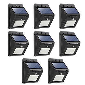 8 Pcs Solar Powered LED Wall Light - SLR8
