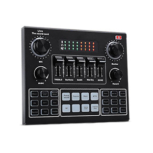 V9 Live Broadcast Sound Card Full Set With Free Headphone